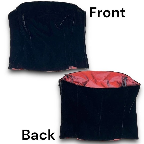 Ann Taylor Velvet Slik Blend Black Sleeveless Structured Tube Top Blouse Sz 6 - Picture 3 of 16